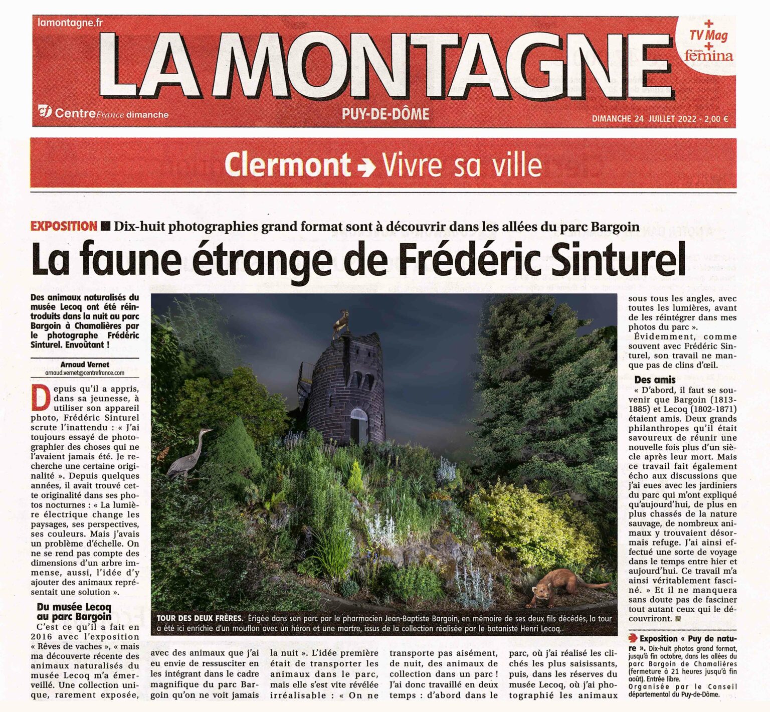 Article journal La Montagne 24 juillet 2022